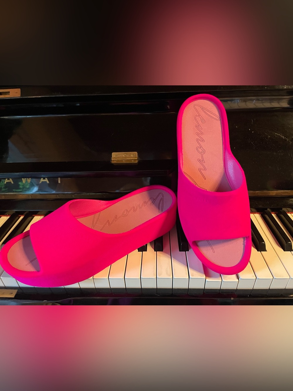 Women's Hot Pink Slide Sandals